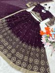 DESIGNER GEORGETTE SEQUENCE THREAD WORK LEHENGA CHOLI WITH DUPATTA PARTY WEAR WHOLESALE PRICE ETHNIC GARMENT (3)