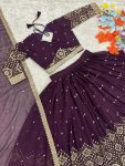 DESIGNER GEORGETTE SEQUENCE THREAD WORK LEHENGA CHOLI WITH DUPATTA PARTY WEAR WHOLESALE PRICE ETHNIC GARMENT (3)