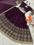 DESIGNER GEORGETTE SEQUENCE THREAD WORK LEHENGA CHOLI WITH DUPATTA PARTY WEAR WHOLESALE PRICE ETHNIC GARMENT (3)