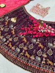 DESIGNER GEORGETTE SILK SEQUENCE EMBROIDREY NEEDLE WORK LEHENGA CHOLI WITH DUPATTA PARTY WEAR WHOLESALE PRICE ETHNIC GARMENT (2)