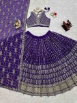 DESIGNER GEORGETTE THREAD WITH SEQUENCE WORK LEHENGA CHOLI WITH DUPATTA FESTIVAL WEAR BEST PRICE TEXTILE GARMENT (4)