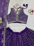 DESIGNER GEORGETTE THREAD WITH SEQUENCE WORK LEHENGA CHOLI WITH DUPATTA FESTIVAL WEAR BEST PRICE TEXTILE GARMENT (4)