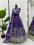 DESIGNER GEORGETTE THREAD WITH SEQUENCE WORK LEHENGA CHOLI WITH DUPATTA FESTIVAL WEAR BEST PRICE TEXTILE GARMENT (4)