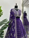 DESIGNER GEORGETTE THREAD WITH SEQUENCE WORK LEHENGA CHOLI WITH DUPATTA FESTIVAL WEAR BEST PRICE TEXTILE GARMENT (4)