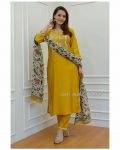 DESIGNER HEAVY RAYON NEACK WORK TOP PANT WITH DUPATTA CASUAL WEAR WHOLESALE PRICE ETHNIC GARMENT (3)