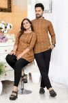 DESIGNER LINEN COTTON WEAVING THREAD WORK COUPLE COMBO SET COUPLE WEAR WHOLESALE PRICE ETHNIC GARMENT (5)