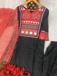 DESIGNER MUSLIN MIRROR WORK TOP BOTTOM WITH DUPATTA PARTY WEAR WHOLESALE PRICE ETHNIC GARMENT (3)