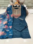 DESIGNER ORGANZA EMBROIDERY SEQUENCE WORK TOP BOTTOM WITH DIGITAL PRINT DUPATTA FESTIVAL WEAR WHOLESALE PRICE ETHNIC GARMENT (3)