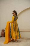 DESIGNER ORGANZA PRINTED WORK GOWN PANT WITH DUPATTA FESTIVAL WEAR WHOLESALE PRICEETHNIC GARMENT (6)