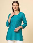 DESIGNER RAYON CHICKENKARI WORK ONLY KURTI CASUAL WEAR WHOLESALE PRICE EHTNIC GARMENT (2)