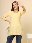 DESIGNER RAYON CHICKENKARI WORK ONLY KURTI OFFICE WEAR WHOLESALE PRICE ETHNIC GARMENT (8)