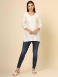 DESIGNER RAYON CHICKENKARI WORK ONLY KURTI OFFICE WEAR WHOLESALE PRICE ETHNIC GARMENT (2)