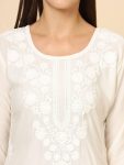DESIGNER RAYON CHICKENKARI WORK ONLY KURTI OFFICE WEAR WHOLESALE PRICE ETHNIC GARMENT (2)