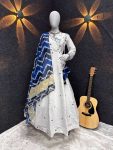 DESIGNER ROMAN COTTON EMBROIDERY WORK GOWN PANT WITH DUPATTA FESTIVAL WEAR WHOLESALE PRICE ETHNIC GARMENT (5)