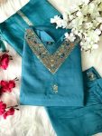 DESIGNER ROMAN SILK EMBROIDERY WITH SEQUENCE WORK TOP PANT WITH DUAPTTA CASUAL WEAR CHEAP PRICE TEXTILE GARMENT (5)