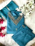 DESIGNER ROMAN SILK EMBROIDERY WITH SEQUENCE WORK TOP PANT WITH DUAPTTA CASUAL WEAR CHEAP PRICE TEXTILE GARMENT (5)