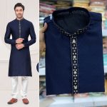 DESIGNER SILK JACQUARD EMBROIDERY WORK MENS KURTA PAJAMA FESTIVAL WEAR WHOLESALE PRICE ETNIC GARMENT (6)