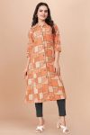 DESIGNER SOFT COTTON PRINT WITH FOIL WORK READY TO WEAR KURTI CASUAL WEAR WHOLESALE PRICE ETHNIC GARMENT (2)