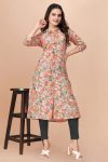 DESIGNER SOFT COTTON PRINT WITH FOIL WORK READY TO WEAR KURTI PARTY WEAR WHOLESALE PRICE ETHNIC GARMENT (2)