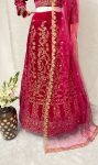 DESIGNER VELVET EMBROIDERY CODING WORK LEHENGA CHOLI WITH DUPATTA PARTY WEAR WHOLESALE PRICE ETHNIC GARMENT (12)