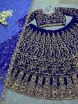 DESIGNER VELVET EMBROIDERY CODING WORK LEHENGA CHOLI WITH DUPATTA PARTY WEAR WHOLESALE PRICE ETHNIC GARMENT (5)