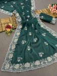 DESINER JIMMY CHOO EMBROIDERY ZARI AND SEQUENCE WORK SAREE WITH UNSTITCHED BLOUSE FESTIVAL WEAR WHOLESALE PRICE ETHNIC GARMENT (5)