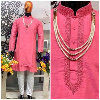 MULBERRY POLO KURTA SEMI COTTON PANT ON EMBROIDERY WORK NECK PATTERN PARTY WEAR FULL STITCHED