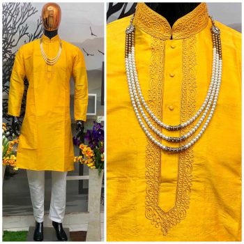 MULBERRY POLO KURTA SEMI COTTON PANT ON EMBROIDERY WORK NECK PATTERN PARTY WEAR FULL STITCHED
