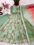 FABULOUS GEORGETTE EMBROIDERY SEQUENCE WITH DIAMOND WORK GOWN BOTTOM WITH DUPATTA FESTIVAL WEAR WHOLESALE PRICE ETHNIC GARMENT (7)