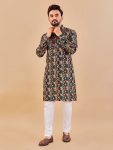 FANCT SOFT COTTON FOIL PRINT WORK KURTA WITH PAYJAMA TEAL