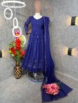 FANCU GEORGETTE EMBROIDREY SEQUENCE WORK GOWN BOTTOM WITH DUPATTA PARTY WEAR WHOLESALE PRICE ETHNIC GARMENT (3)