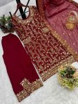 FANCU GEORGETTE EMBROIDREY STONE WORK TOP PALAZZO WITH DUPATTA PARTY WEAR WHOLESALE PRICE ETHNIC GARMENT (3)