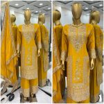 FANCY CHINON EMBROIDERY CODING DORI SEQUENCE WORK TOP PALAZZO WITH DUPATTA FESTIVAL WEAR WHOLESALE PRICE ETHNIC GARMENT (1)