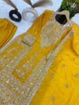 FANCY CHINON EMBROIDERY CODING DORI SEQUENCE WORK TOP PALAZZO WITH DUPATTA FESTIVAL WEAR WHOLESALE PRICE ETHNIC GARMENT (1)