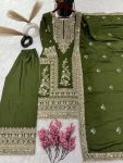 FANCY CHINON EMBROIDERY CODING DORI SEQUENCE WORK TOP PALAZZO WITH DUPATTA FESTIVAL WEAR WHOLESALE PRICE ETHNIC GARMENT (1)