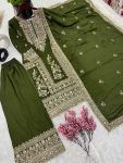 FANCY CHINON EMBROIDERY CODING DORI SEQUENCE WORK TOP PALAZZO WITH DUPATTA FESTIVAL WEAR WHOLESALE PRICE ETHNIC GARMENT (1)