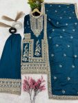 FANCY CHINON EMBROIDERY CODING DORI SEQUENCE WORK TOP PALAZZO WITH DUPATTA FESTIVAL WEAR WHOLESALE PRICE ETHNIC GARMENT (3)