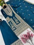 FANCY CHINON EMBROIDERY CODING DORI SEQUENCE WORK TOP PALAZZO WITH DUPATTA FESTIVAL WEAR WHOLESALE PRICE ETHNIC GARMENT (3)