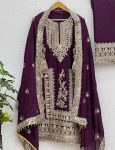 FANCY CHINON EMBROIDERY CODING DORI SEQUENCE WORK TOP PALAZZO WITH DUPATTA PARTY WEAR WHOLESALE PRICE ETHNIC GARMENT (7)