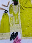 FANCY CHINON EMBROIDERY CODING DORI SEQUENCE WORK TOP PALAZZO WITH DUPATTA PARTY WEAR WHOLESALE PRICE ETHNIC GARMENT (1)