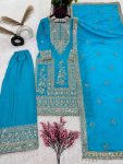 FANCY CHINON EMBROIDERY CODING DORI SEQUENCE WORK TOP PALAZZO WITH DUPATTA PARTY WEAR WHOLESALE PRICE ETHNIC GARMENT 8 (19)