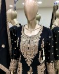 FANCY CHINON EMBROIDERY CODING DORI SEQUENCE WORK TOP PALAZZO WITH DUPATTA WEDDING WEAR WHOLESALE PRICE ETHNIC GARMENT (9)