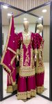 FANCY CHINON EMBROIDERY CODING DORI SEQUENCE WORK TOP PALAZZO WITH DUPATTA WEDDING WEAR WHOLESALE PRICE ETHNIC GARMENT (5)