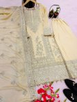 FANCY CHINON EMBROIDERY CODING DORI SEQUENCE WORK TOP PALAZZO WITH DUPATTA WEDDING WEAR WHOLESALE PRICE ETHNIC GARMENT (1)