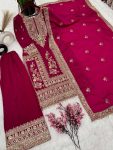 FANCY CHINON EMBROIDERY CODING DORI SEQUENCE WORK TOP PALAZZO WITH DUPATTA WEDDING WEAR WHOLESALE PRICE ETHNIC GARMENT (5)