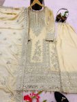 FANCY CHINON EMBROIDERY CODING DORI SEQUENCE WORK TOP PALAZZO WITH DUPATTA WEDDING WEAR WHOLESALE PRICE ETHNIC GARMENT (1)