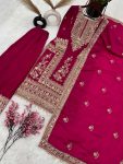 FANCY CHINON EMBROIDERY CODING DORI SEQUENCE WORK TOP PALAZZO WITH DUPATTA WEDDING WEAR WHOLESALE PRICE ETHNIC GARMENT (5)