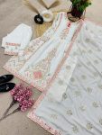 FANCY CHINON EMBROIDERY SEQUENCE WORK TOP BOTTOM WITH DUPATTA PARTY WEAR WHOLESALE PRICE ETHNIC GARMENT (5)