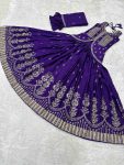 FANCY CHINON EMBROIDREY THREAD WORK TOP LEHENGA WITH DUPATTA PARTY WEAR WHOLESALE PRICE ETHNIC GARMENT (3)