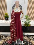 FANCY GEORGETTE EMBROIDERY SEQUENCE WORK GOWN BOTTOM WITH DUPATTA PARTY WEAR WHOLESALE PRICE ETHNIC GARMENT SURAT (7)